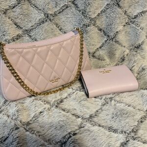 Kate Spade Pale Amethyst Quilted Shoulder Bag and Madison wallet-NWOT